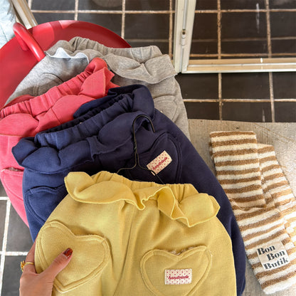 ハートポケットスウェットパンツ ジョガーパンツ 裏起毛【mh0011925】