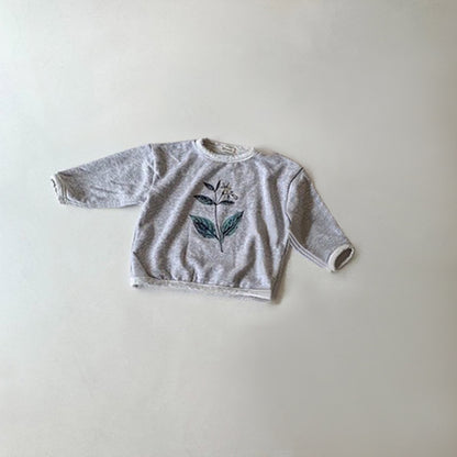 Flower Graphic Cotton Sweatshirt ボタニカル柄 長袖Tシャツ【mh0012627】