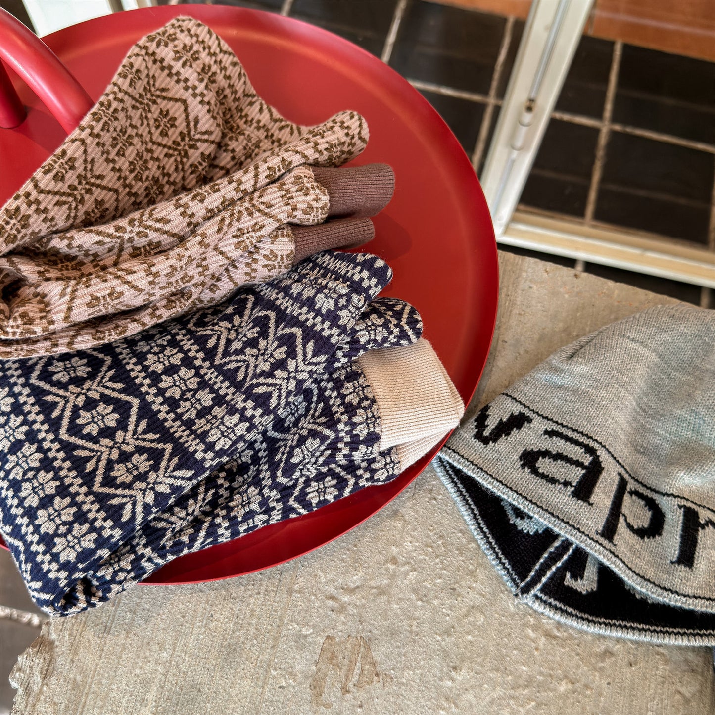 裏起毛レギンスパンツ トライバル ネイティブ柄 レギパン【mh0011911】