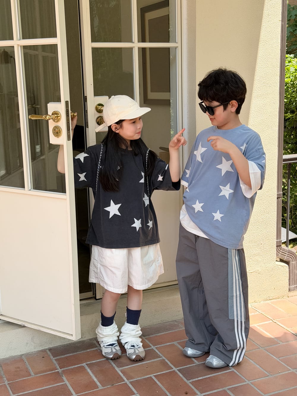 Star Print Loose Tee 星柄 半袖Tシャツ【mh0013524】