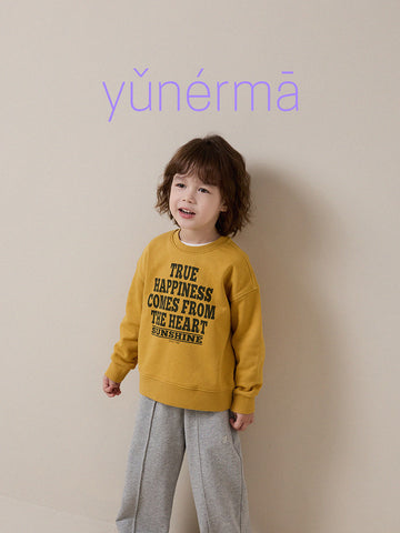 Sudadera con cuello redondo y estampado de letras para niños y jóvenes [mh0014257]