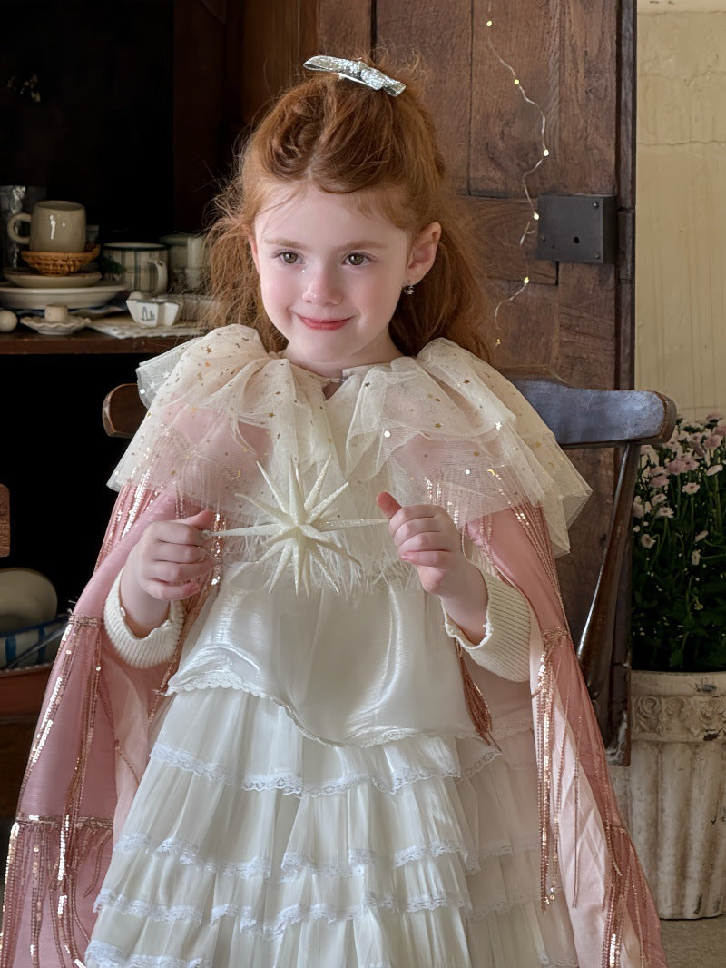 Princess Robe, Sequined Tulle Cape, Princess Style [mh0011896]