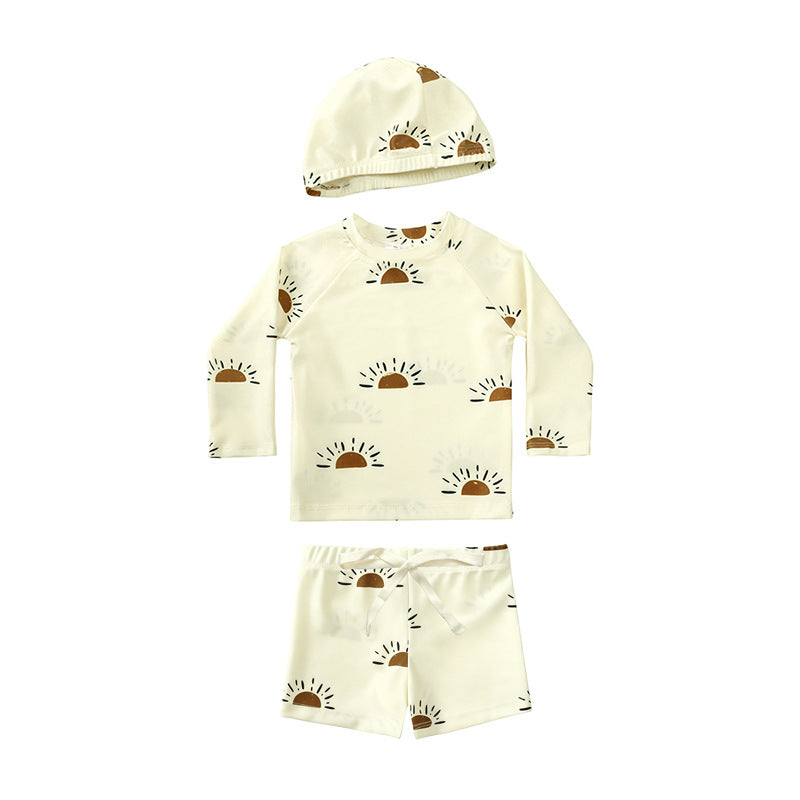 キッズ ラッシュガード ショートパンツ スイムキャップ 3点セット 水着【mh0000673】