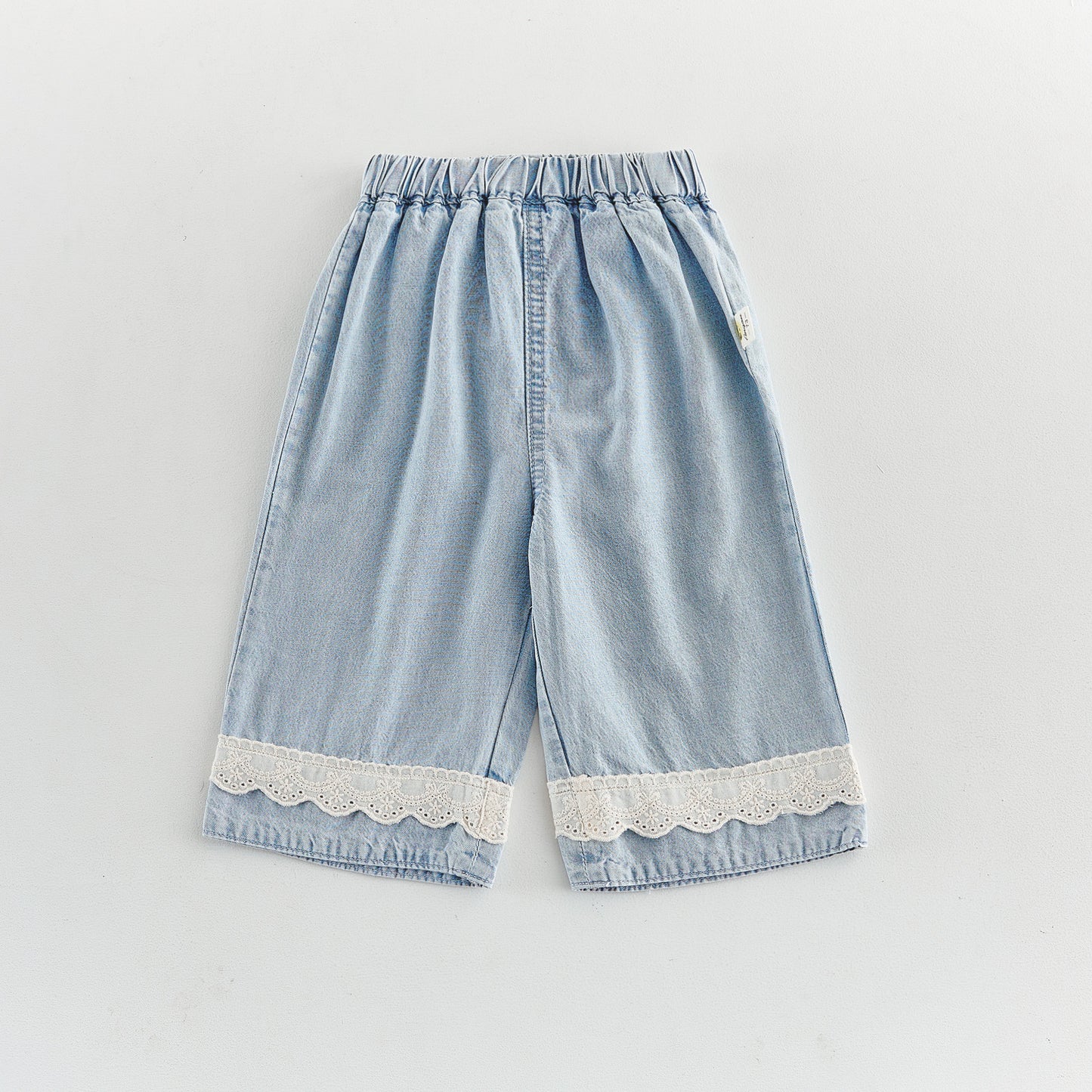 キッズ 裾レース ワイド デニムパンツ【mh0013840】