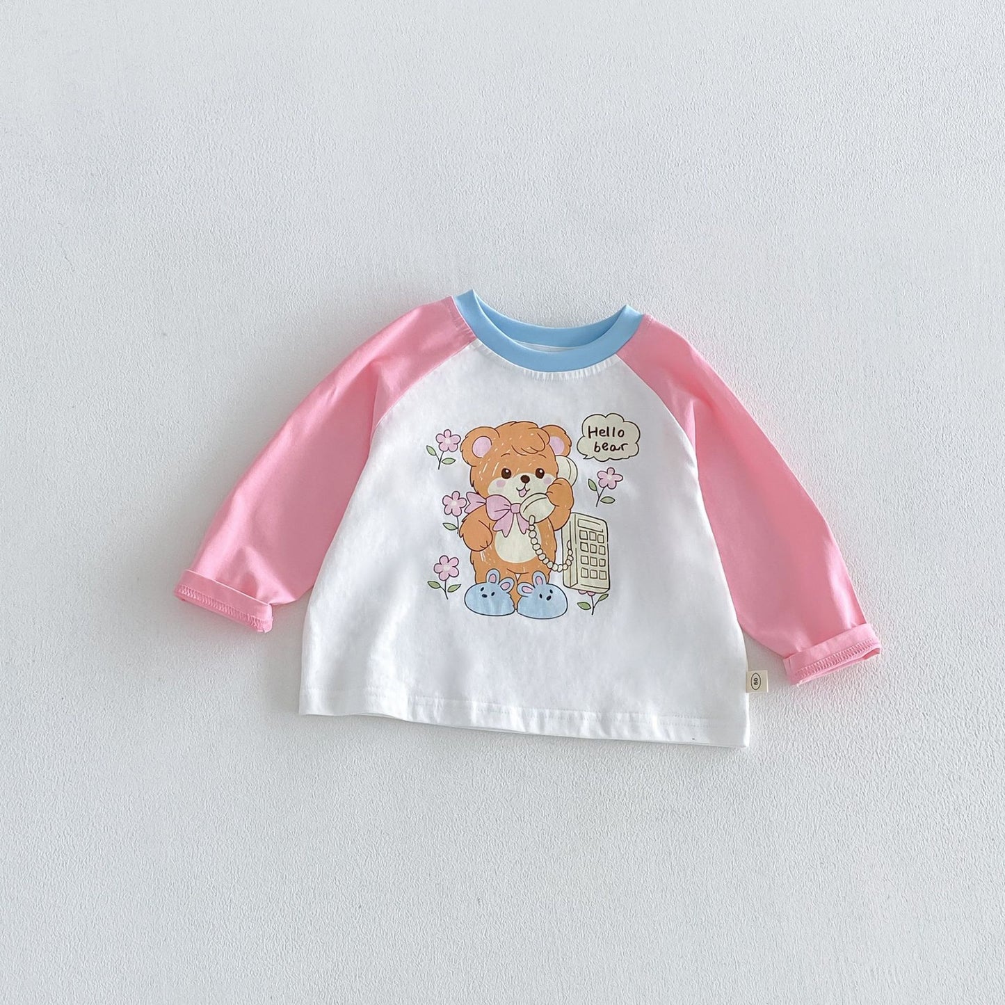 キッズ キャラクタープリント 配色ラグラン 長袖Tシャツ【mh0014040】