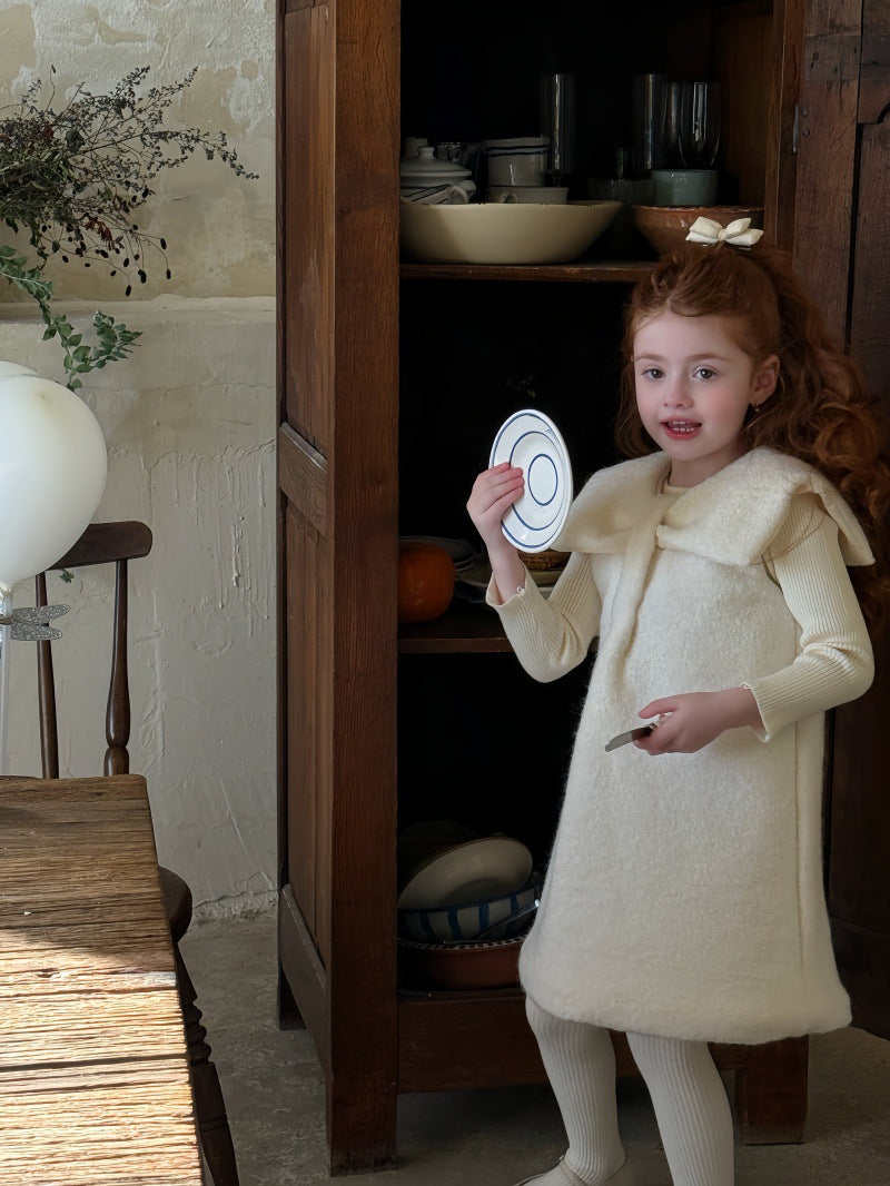 ノースリーブワンピース リボンカラー お出かけドレス【mh0011880】