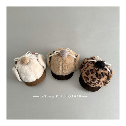 キッズ帽子 フライトハット ボアフリース レオパード ウシャンカ【mh0011797】