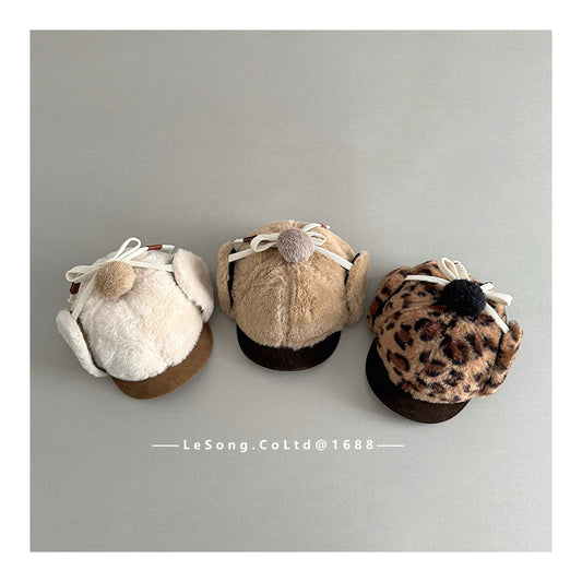 キッズ帽子 フライトハット ボアフリース レオパード ウシャンカ【mh0011797】