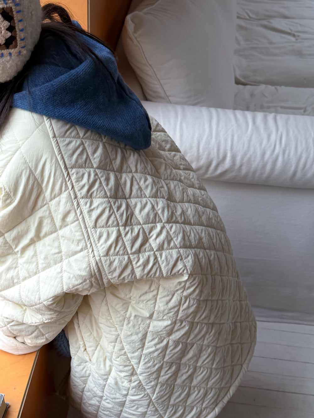 ミドル丈キルトコート キルティング ノーカラー アウター【mh0011878】