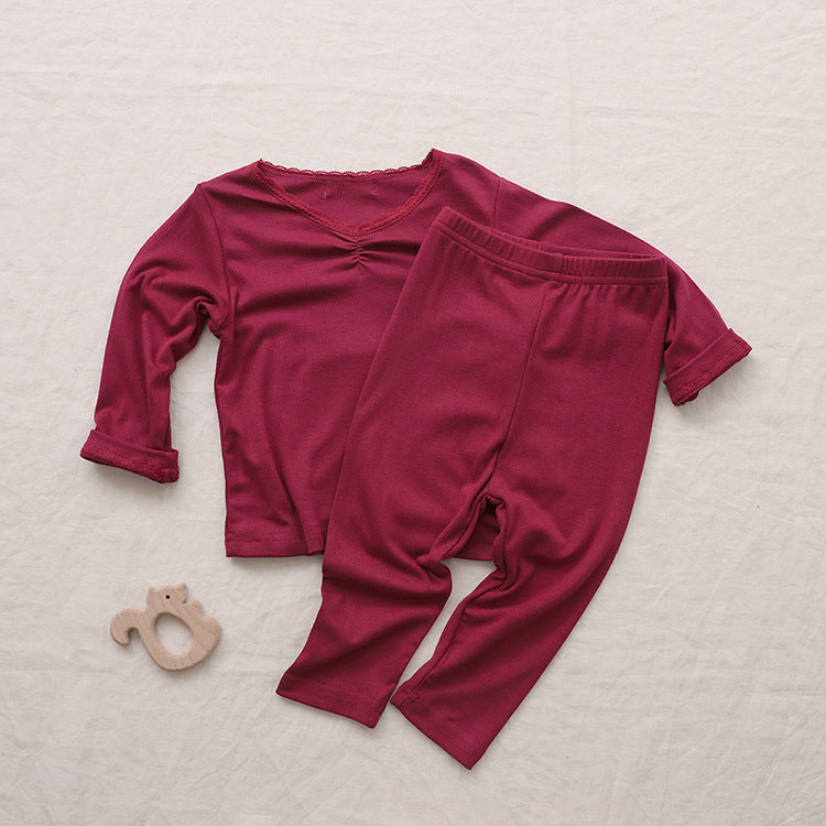 Lace Collar Loungewear Set レース襟 ルームウェア セットアップ【mh0012691】