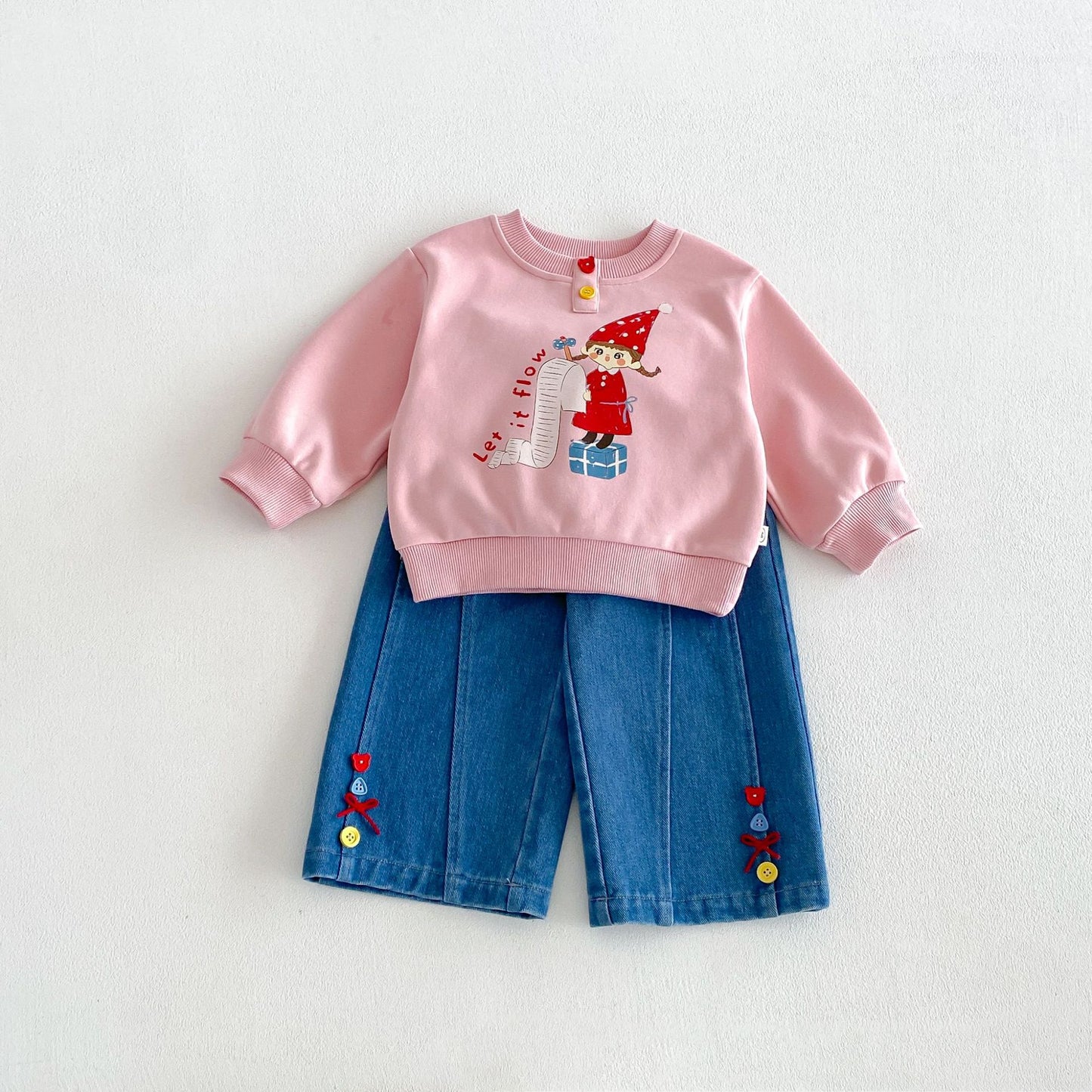 Sudadera de manga larga con estampado de personajes infantiles 【mh0014030】
