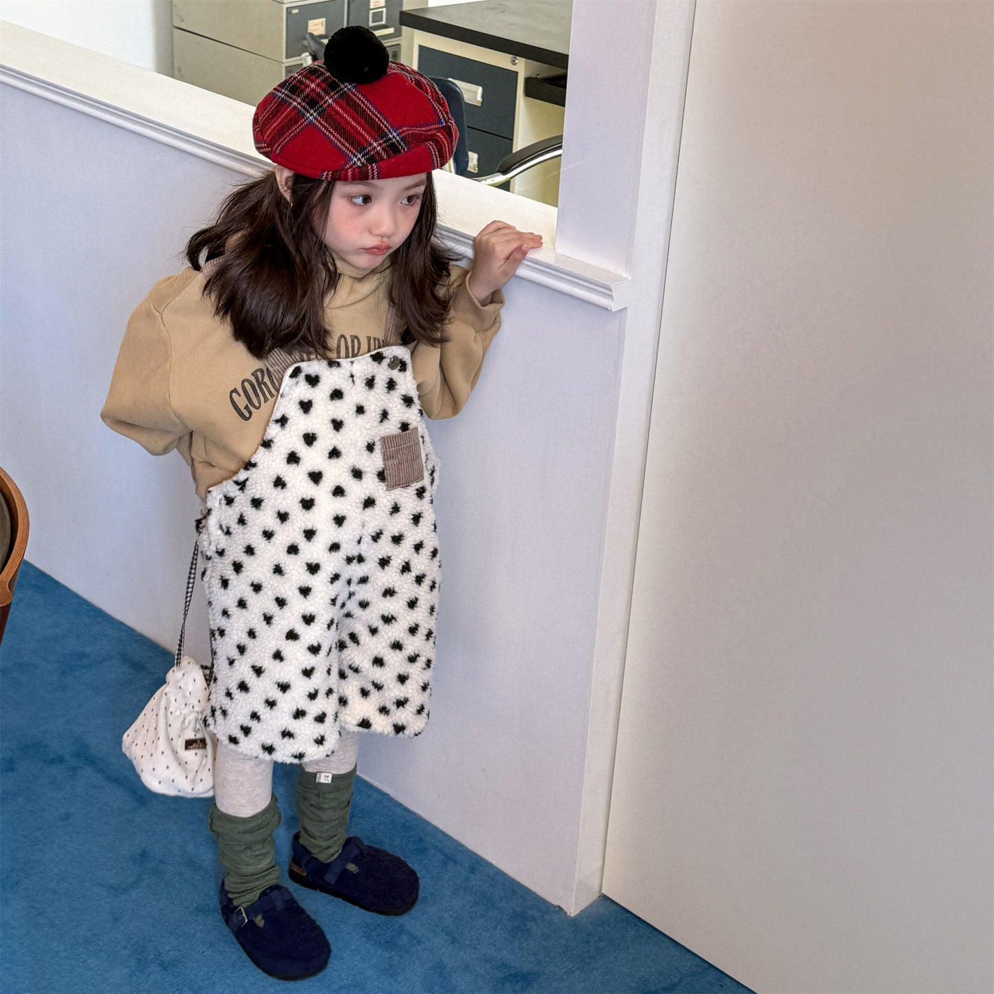 ハートフリースサロペット ショートサスペンダーパンツ【mh0011923】