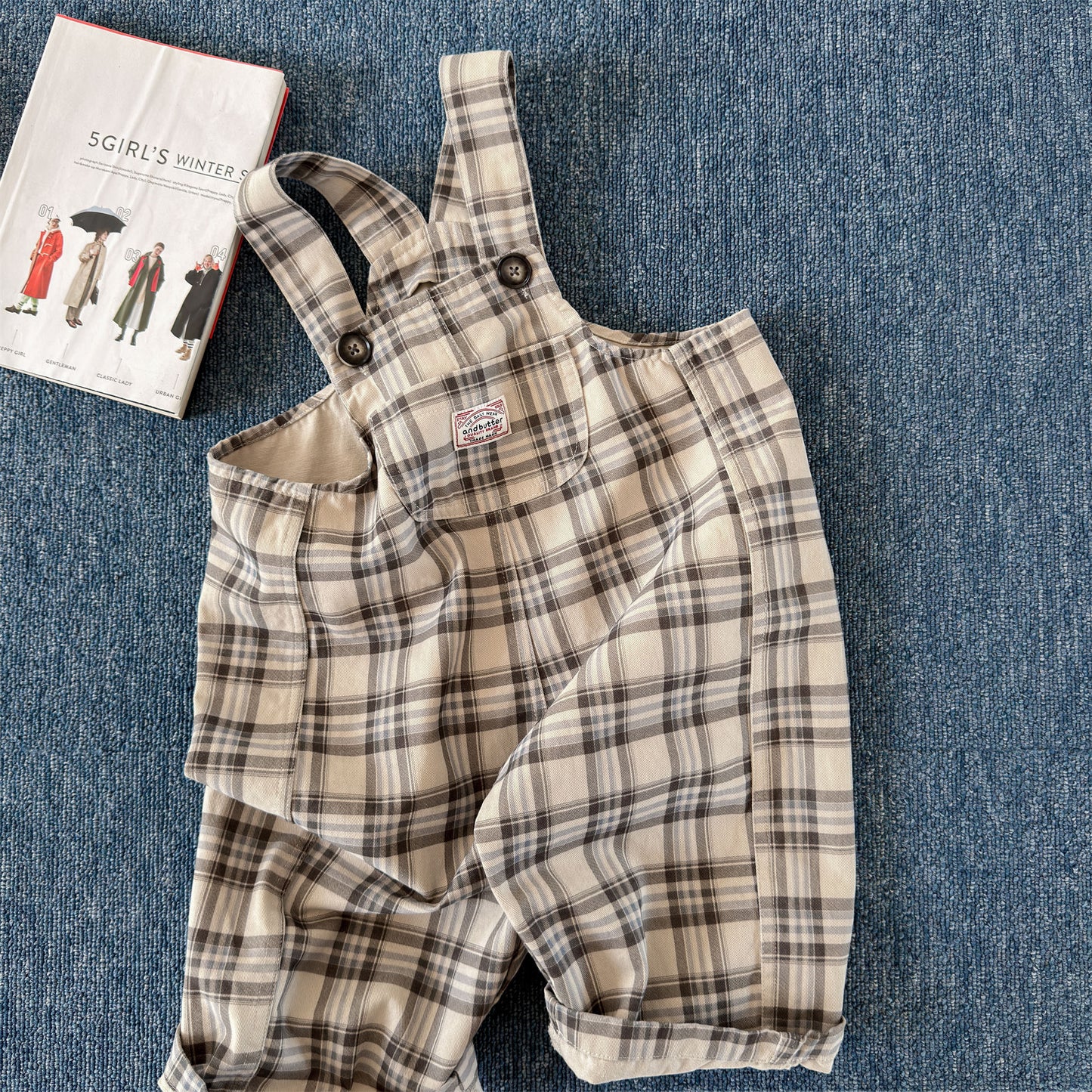 Kids' Polka Dot & Check Pocket Overalls [mh0014053]