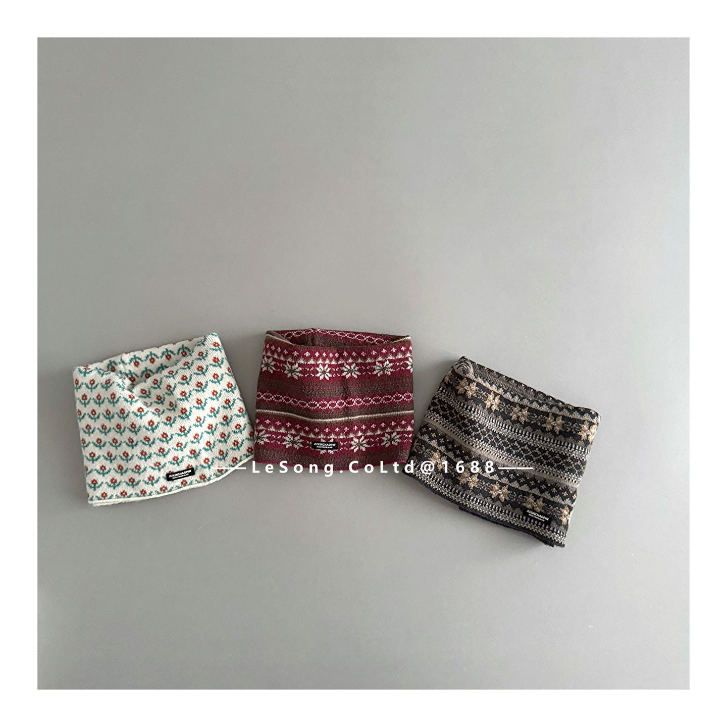 キッズネックウォーマー ジャカード マフラー スカーフ【mh0011844】