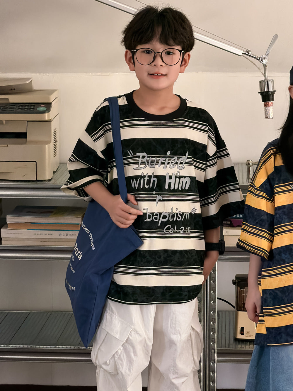 Striped Cotton Short Sleeve T-shirt [mh0012522]