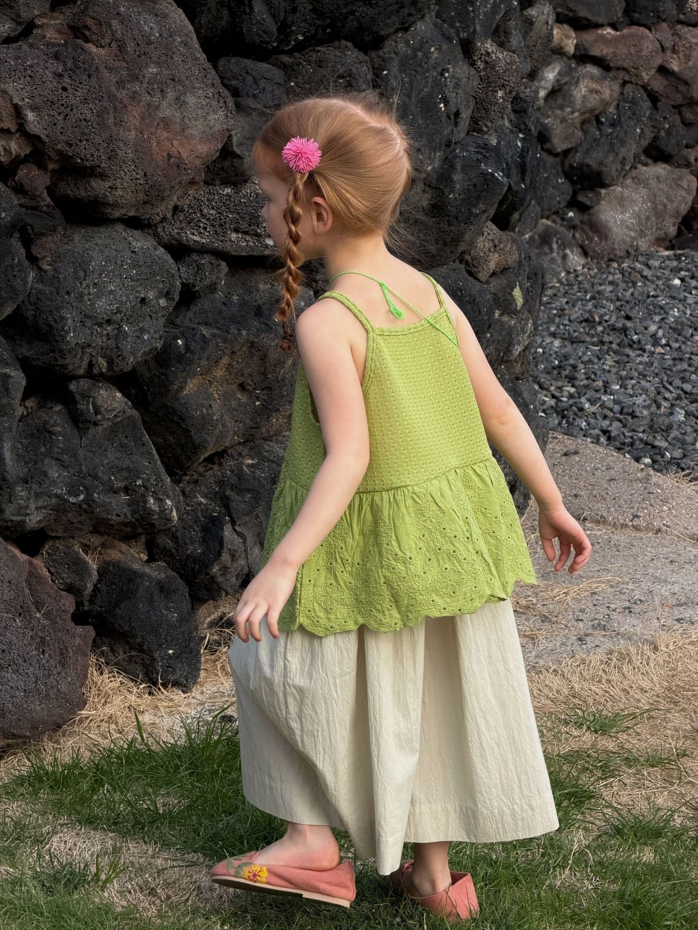 Eyelet Lace Ruffle Camisole Top チュニック キャミソール トップス【mh0013409】