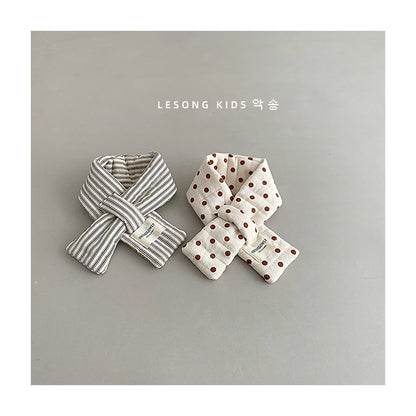 キッズマフラー チェック/ドット/ストライプ ネックウォーマー【mh0011796】