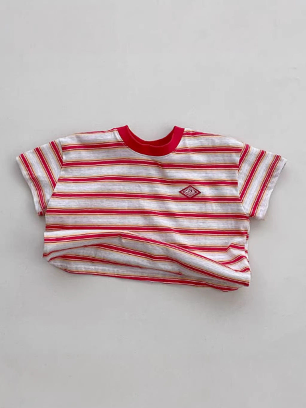 Korean Style INS Striped Men's and Women's Summer Short-Sleeve T-shirt Top, Korean Children's New Versatile Trendy Breathable T-shirt