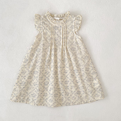 Floral Ruffle Sleeveless Romper Dress フリル ノースリーブロンパース ミモレ丈ワンピース【mh0013157】