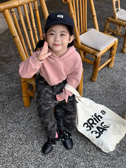 -クロップド丈パーカー 刺繍ロゴ入りフーディー ショートスウェット【mh0011053】 - mamahalo shop - カーディガン・パーカー -  べビー服 - 子供服 - 男の子 - 女の子