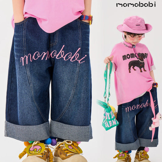 Letter Embroidered Denim Pants 刺繍 デニムパンツ【mh0013003】