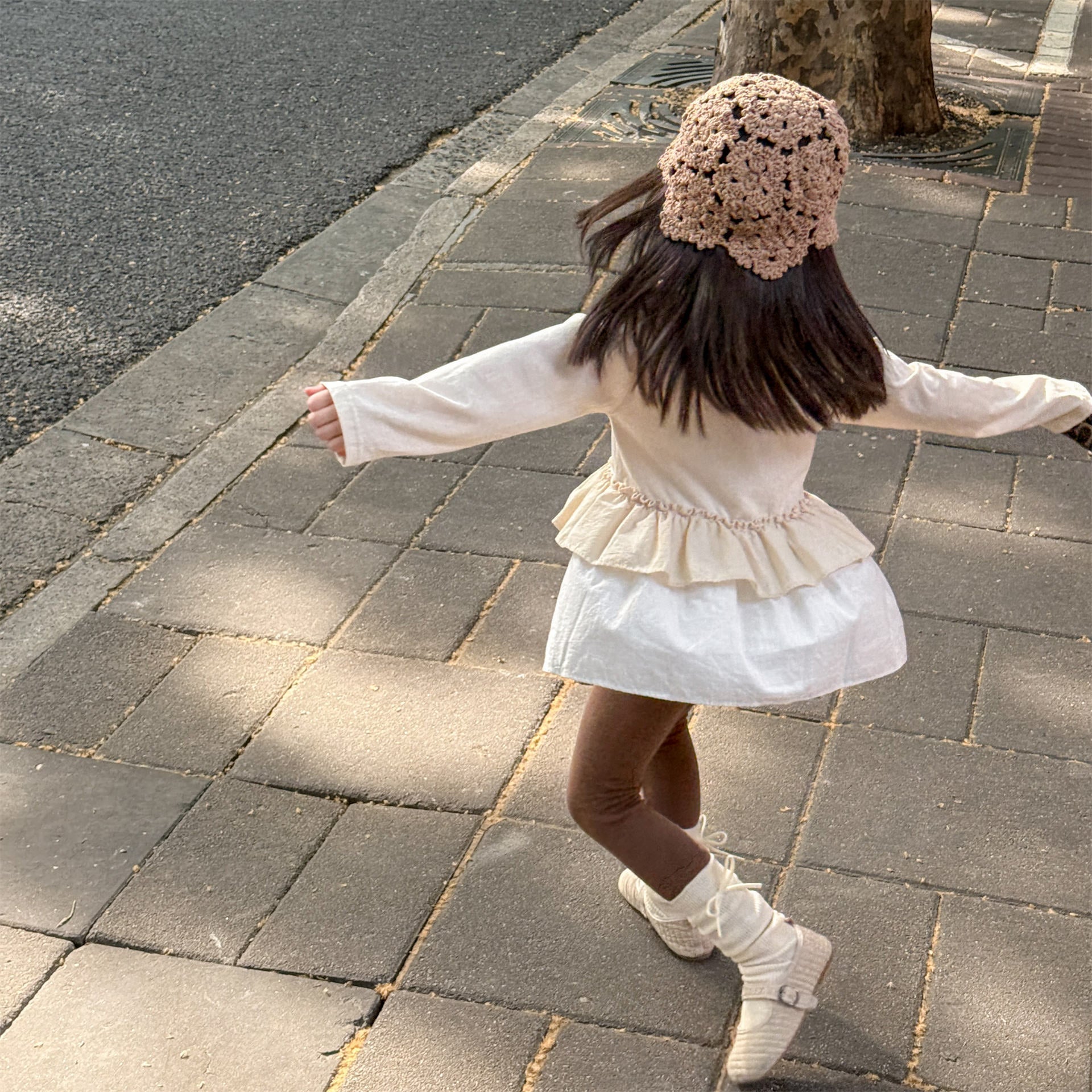 -フリル裾リブ長袖Tシャツチュニックカットソー【mh0010803】 - mamahalo shop - 長袖Tシャツ -  べビー服 - 子供服 - 男の子 - 女の子