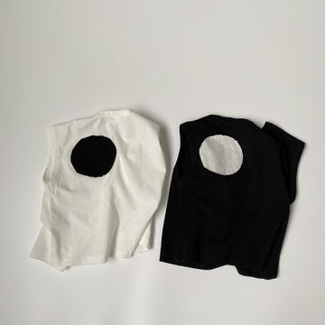 Geometric Back Patch Tank Top まるパッチ ノースリーブトップス【mh0013637】