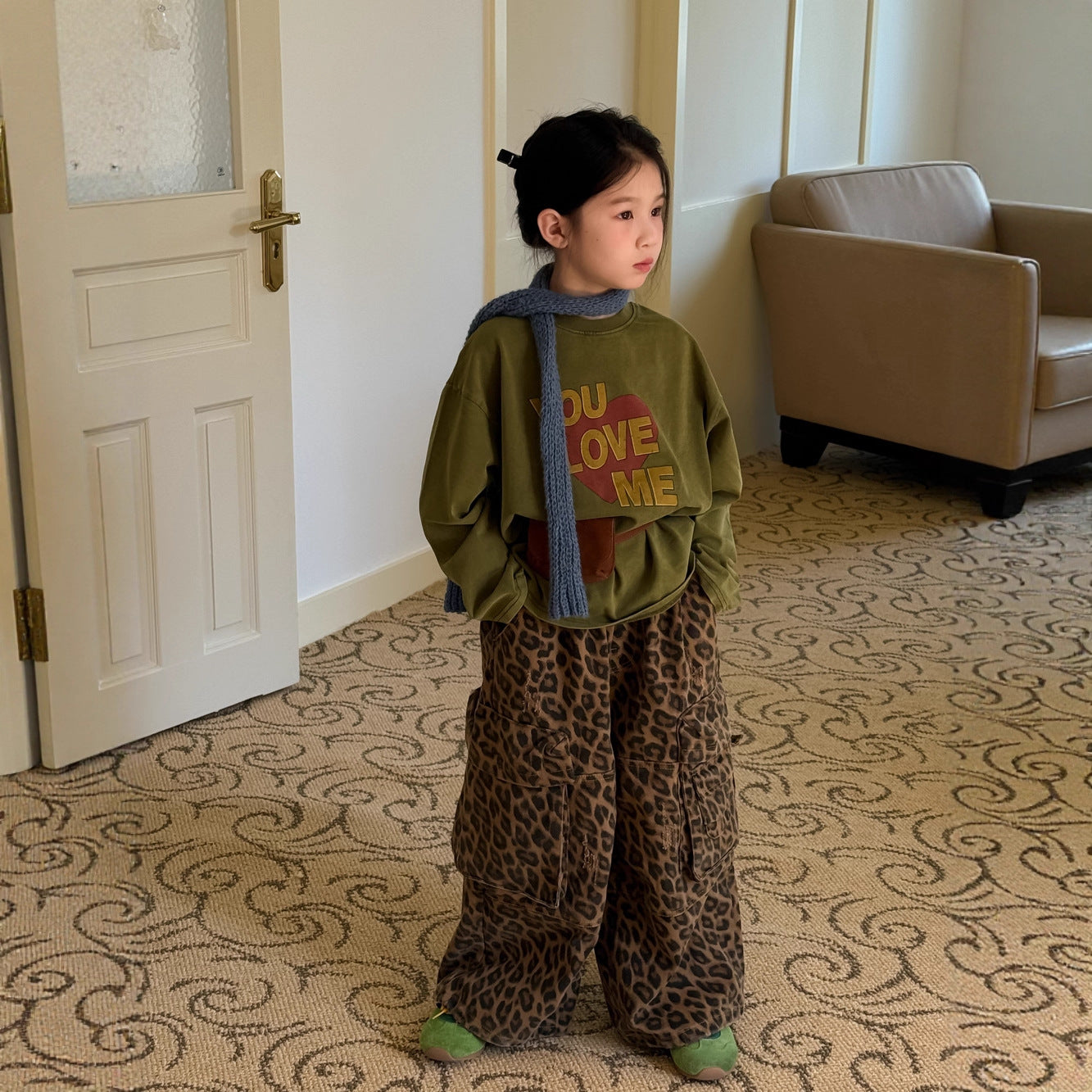 -ハートロゴプリント長袖スウェットTシャツ【mh0010946】 - mamahalo shop - 長袖Tシャツ -  べビー服 - 子供服 - 男の子 - 女の子