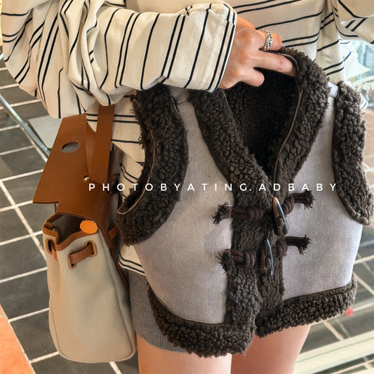 フェイクムートンボアベスト もこもこ ダッフルベスト【mh0011904】