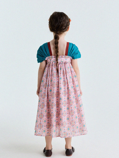 Ethnic Floral Print Dress オリエンタル調 プリントワンピース【mh0013172】