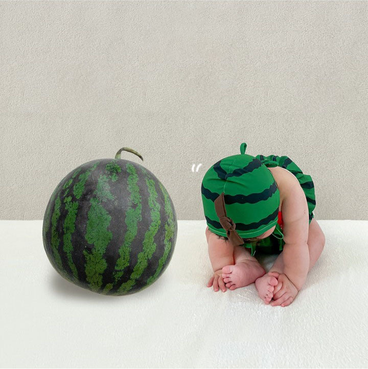 Watermelon-Shaped Bikini Three-Piece Set スイカ ベビー ビキニセット【mh0013376】