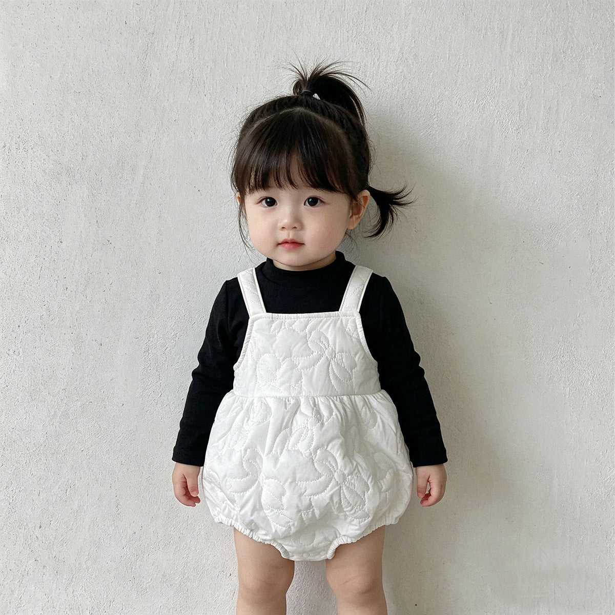 Bow Padded Quilting Straps Jumpsuit with Ribbon Quilting Overalls/Romper [mh0011939] 