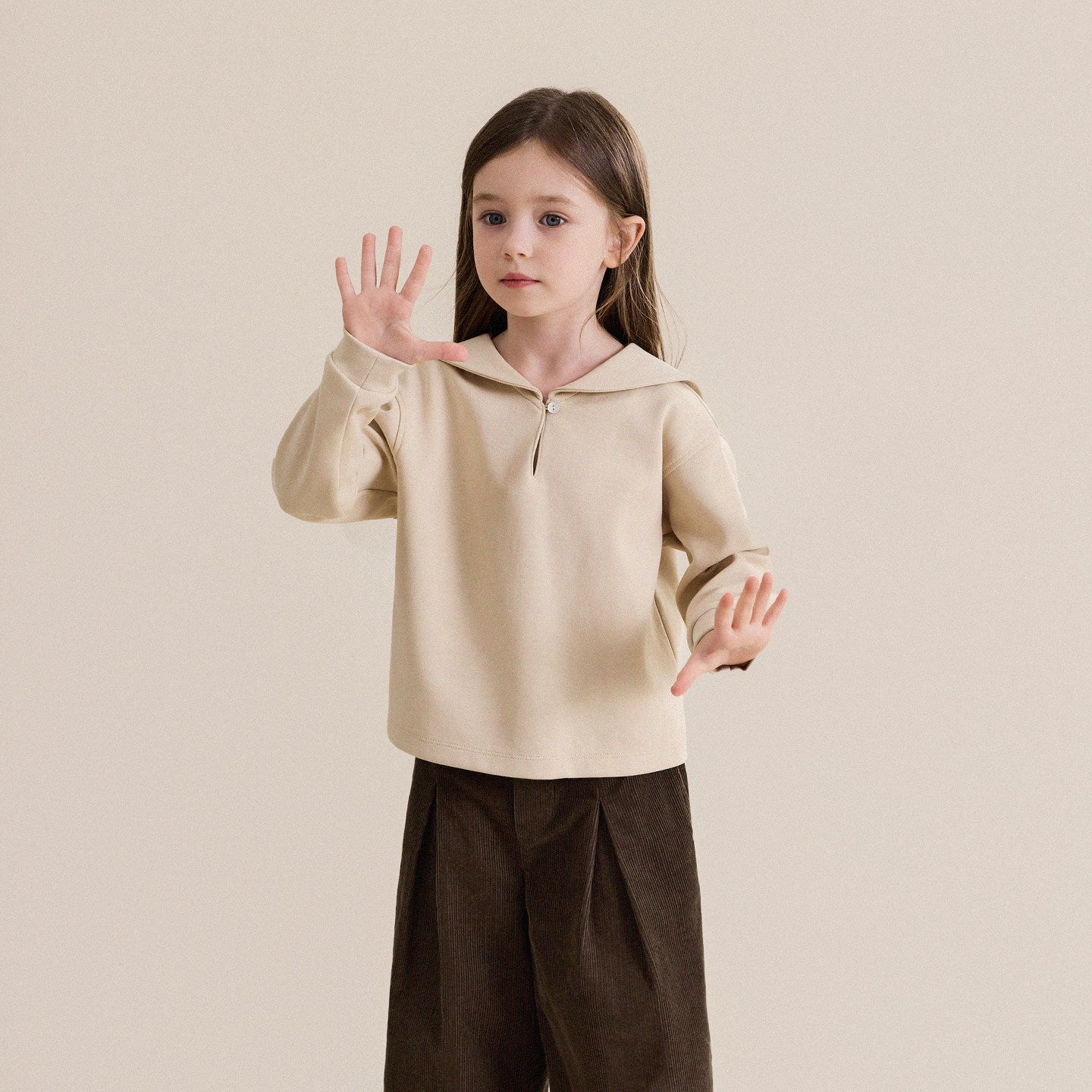 Baby, Kids, and Junior Sailor Collar Long-Sleeve Sweatshirt [mh0013974]