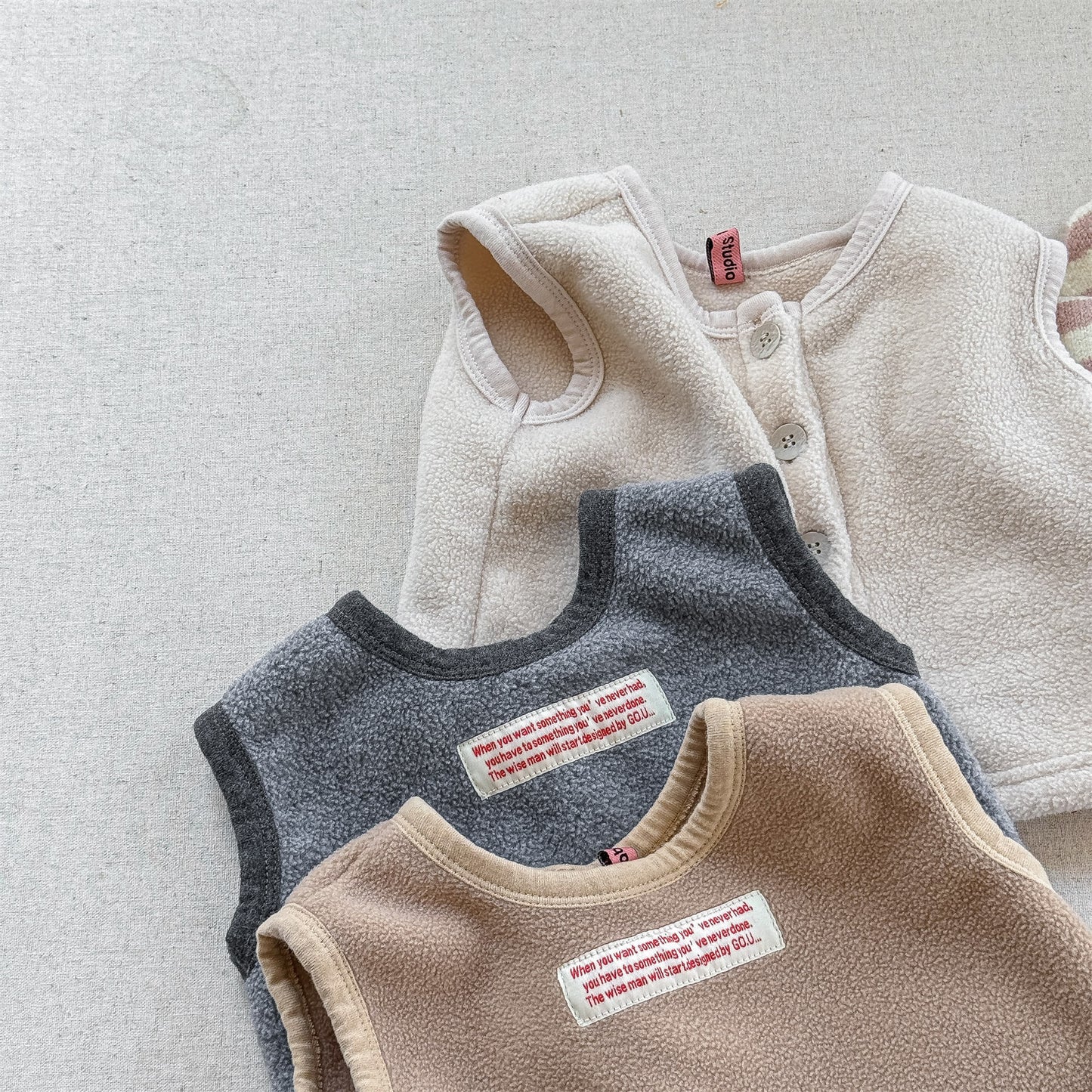 -フロントボタン付きフリースベスト【mh0010809】 - mamahalo shop - ベスト -  べビー服 - 子供服 - 男の子 - 女の子