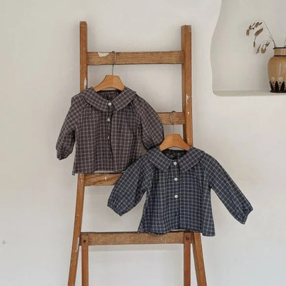 Vintage Plaid Cotton Shirt チェック柄 コットン 長袖シャツ【mh0012498】
