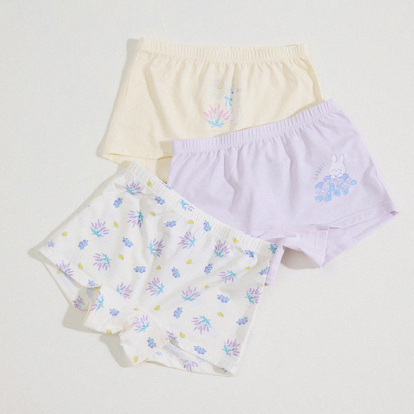 Girls' Cartoon Breathable Boxer Shorts ボタニカルプリント ボクサーパンツ【mh0013205】