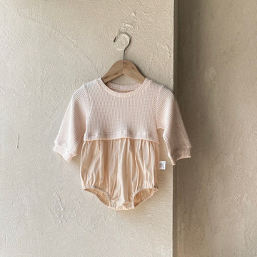 Layered Balloon Romper Beige レイヤード バルーン ロンパース ベージュ【mh0002374】