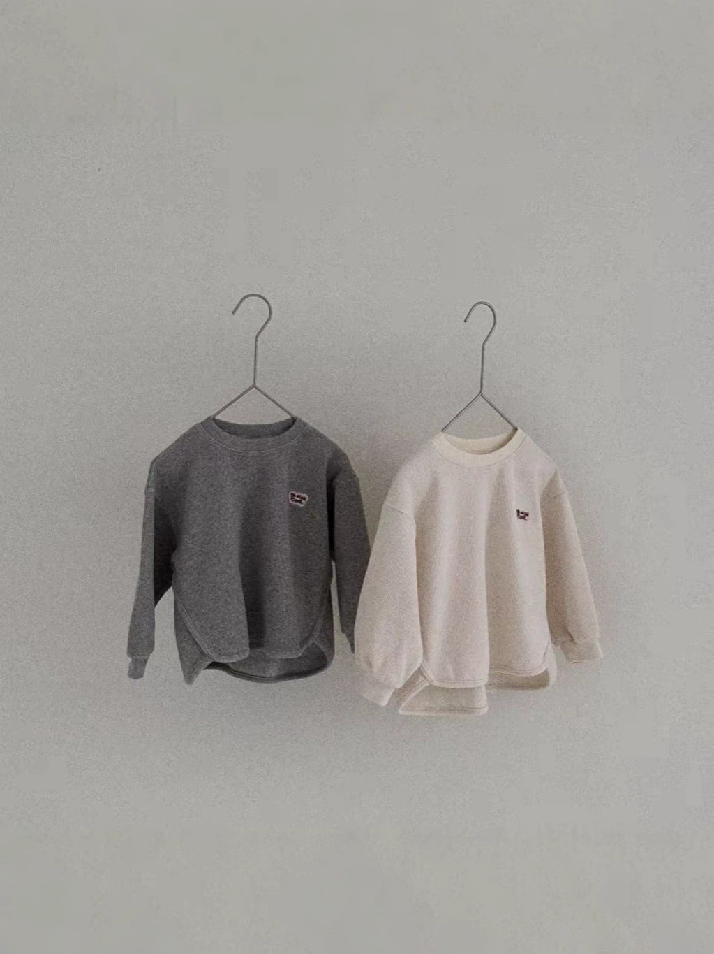 Sudadera de manga larga con logotipo para bebé y niño, tejido waffle【mh0014629】