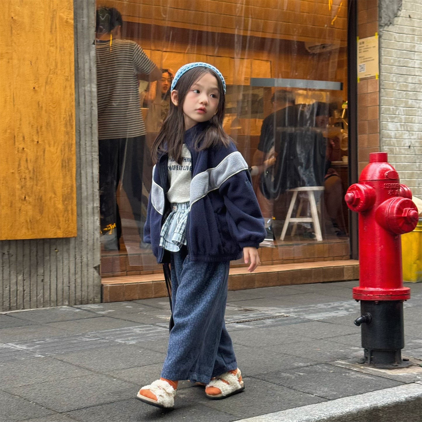 -バイカラージップアップフリースジャケットブルゾン裏起毛防寒アウター【mh0010912】 - mamahalo shop - ショートコート・ジャケット・ジャンパー -  べビー服 - 子供服 - 男の子 - 女の子