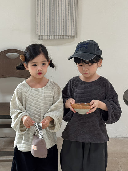 Kids' Striped Raglan Long-Sleeve T-Shirt   【mh0014785】
