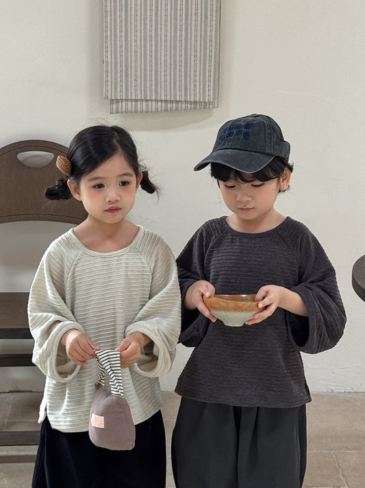 Kids' Striped Raglan Long-Sleeve T-Shirt   【mh0014785】