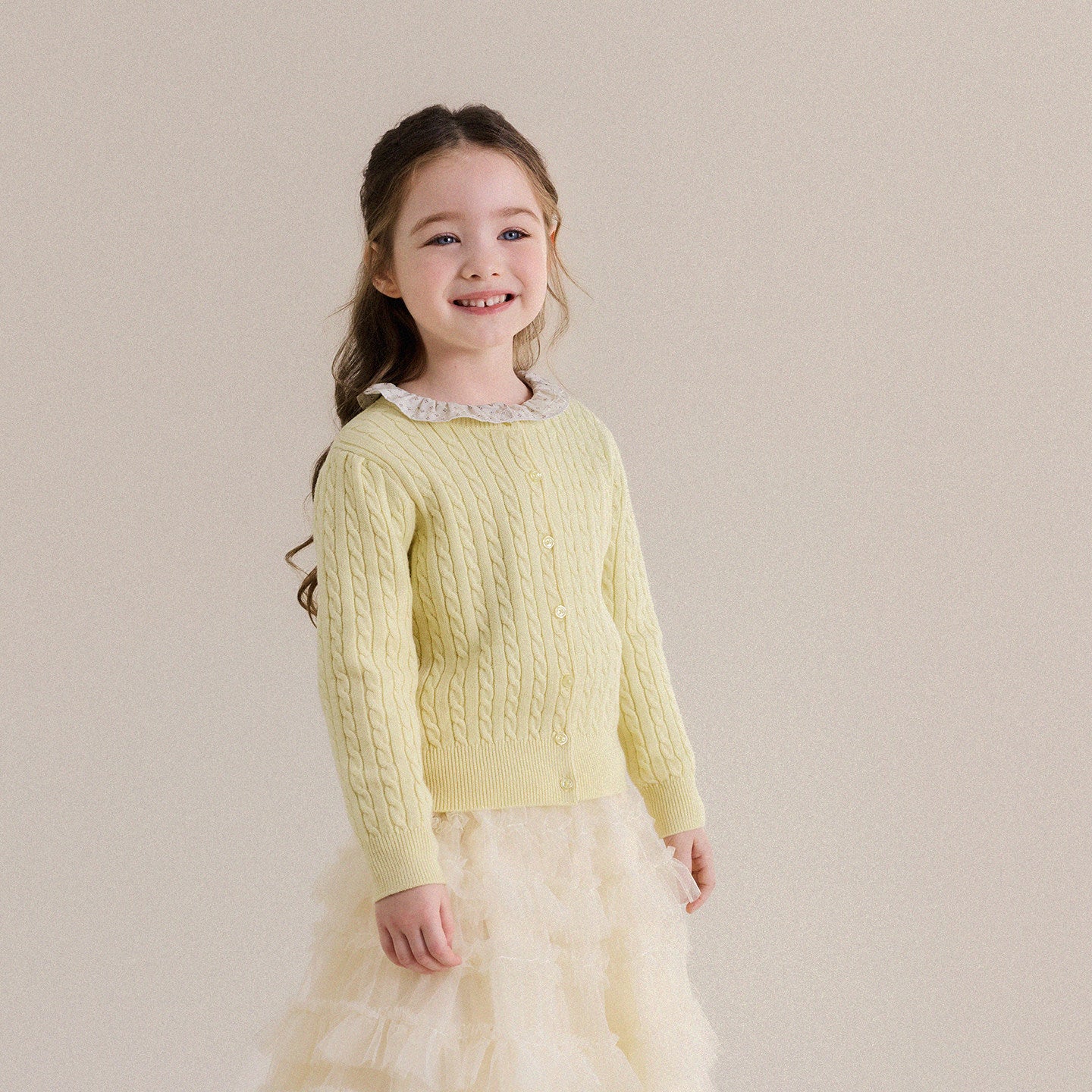 Kids Juniors Cable Knit Cardigan [mh0013973]
