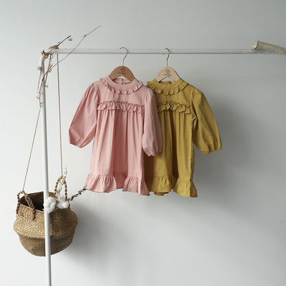 Ruffle Collar Layered Princess Dress フリル 長袖ワンピース【mh0012629】