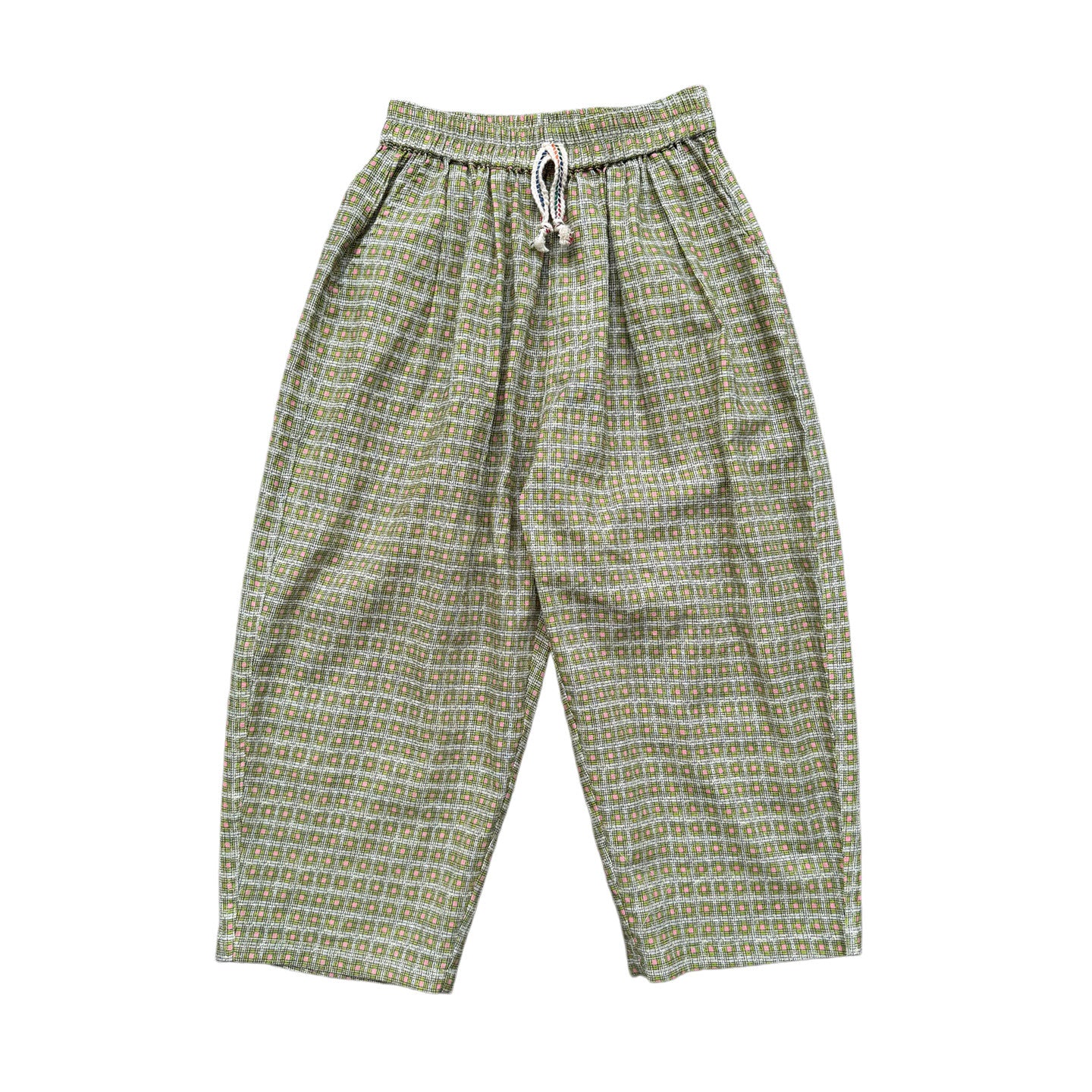 Geometric Striped Linen Casual Balloon Long Pants ストライプ ロングパンツ【mh0013622】