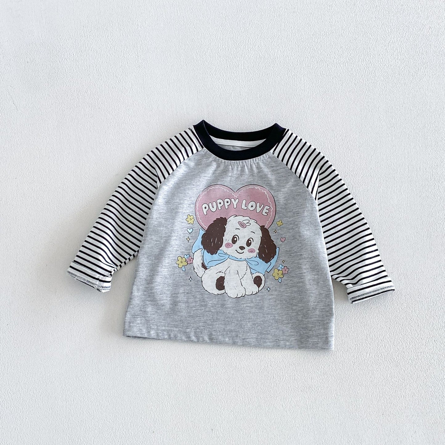 キッズ キャラクタープリント 配色ラグラン 長袖Tシャツ【mh0014040】