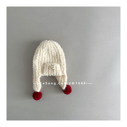 キッズ帽子 ニット 耳当て付きニットキャップ【mh0011799】