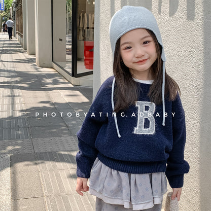 -ビッグワッペンニットセータープルオーバー【mh0010813】 - mamahalo shop - ニット・セーター -  べビー服 - 子供服 - 男の子 - 女の子