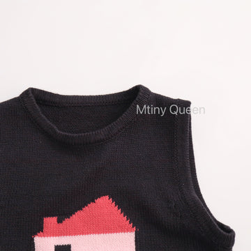 House Jacquard Cotton Knit Vest ハウス ジャガード ニット ベスト【mh0012508】
