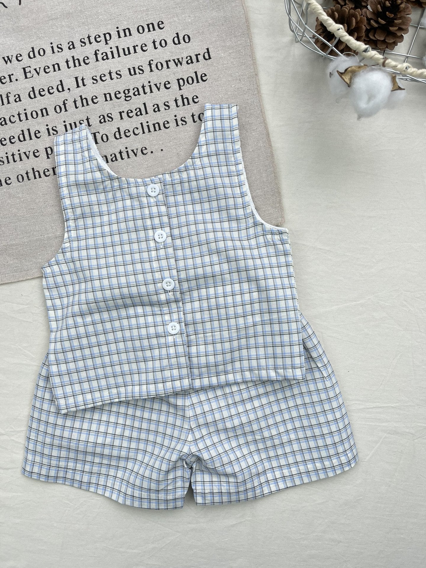 Plaid Tank Top Shorts Set【mh0013280】
