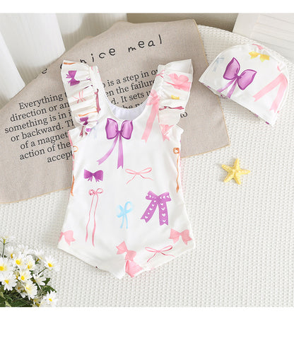 UPF50 Plus Ribbon Ruffled One-piece リボン フリル 水着【mh0012606】